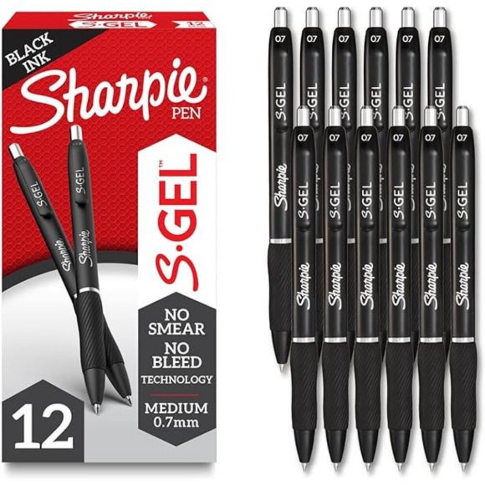 Sharpie S-Gel Gel Pens, Black Barrel, Medium Point (0.7mm), Black Gel Ink Pens, - Picture 7 of 7